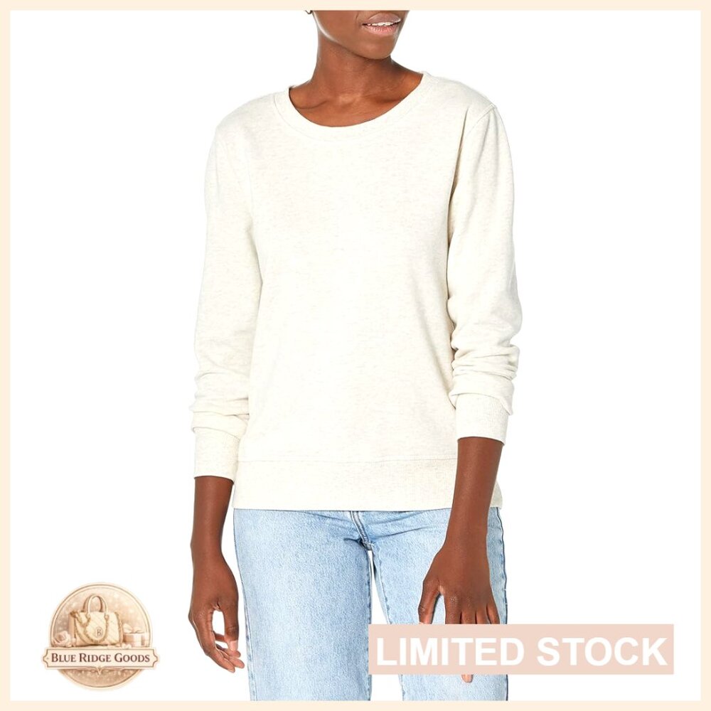 Fleece Crewneck Pullover Sweatshirt Cozy Classic Oversized Lounge Essential